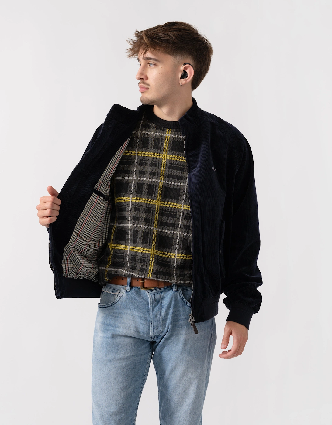 Mens Cord Harrington Jacket - 433 Evening Blue