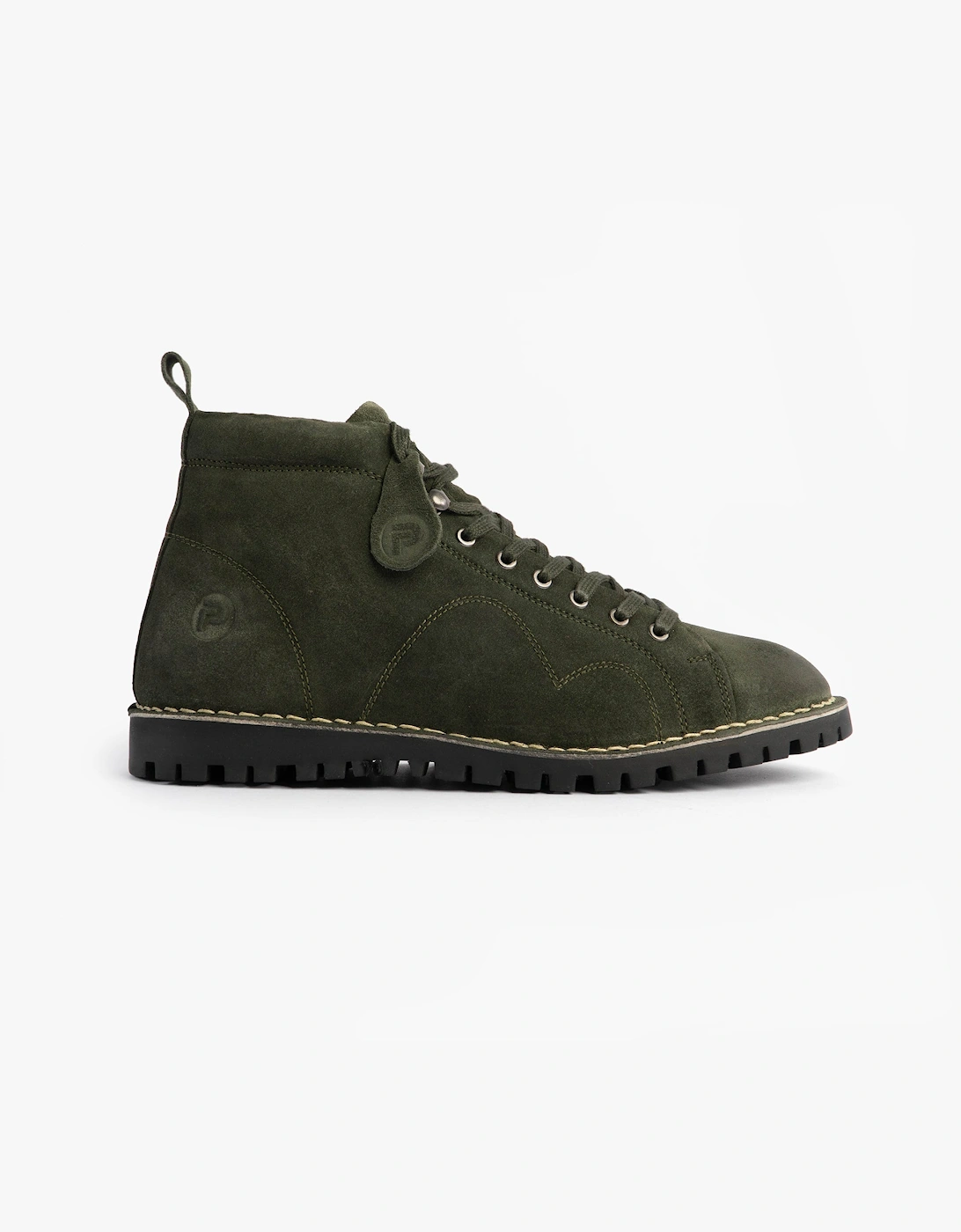 Men's Popps 1961 MOD Mens Suede Monkey Boots Green - Size: 11