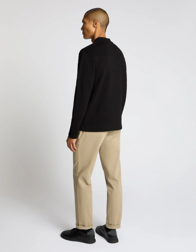 Button Through Polo Cardigan 00 Black