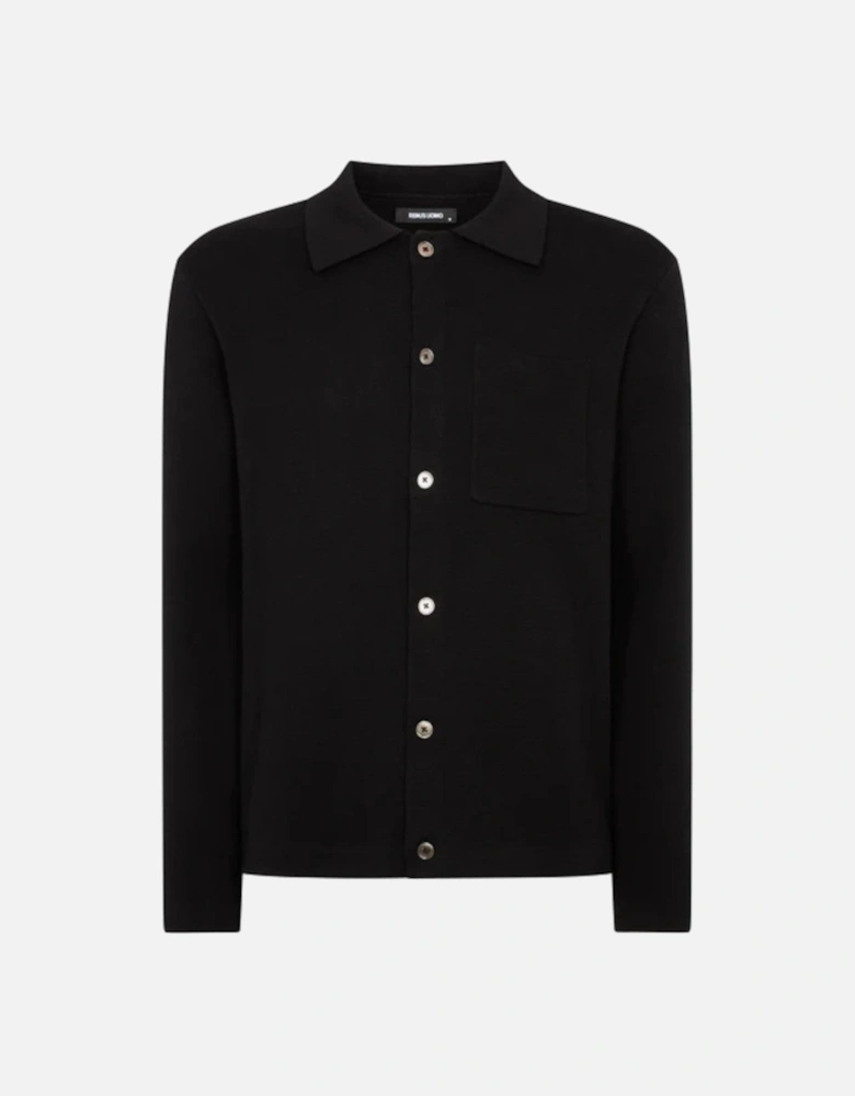 Button Through Polo Cardigan 00 Black