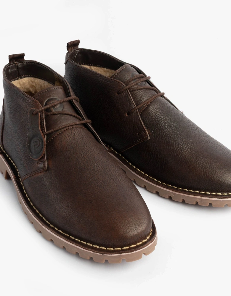 COOPER Mens Desert Boots Dark Brown