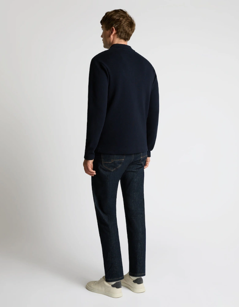 Button Through Polo Cardigan 78 Navy