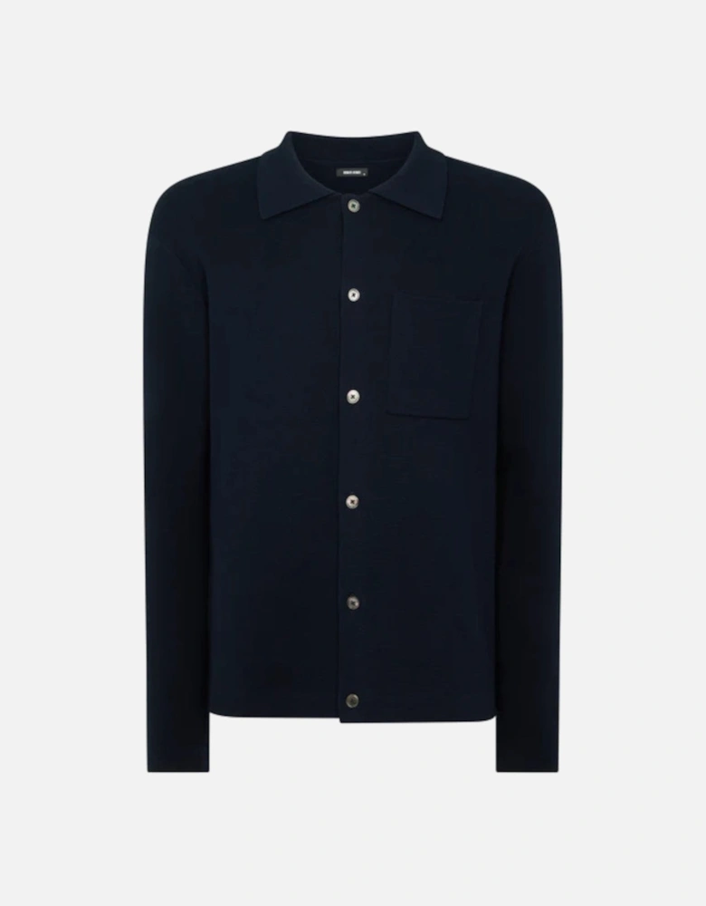 Button Through Polo Cardigan 78 Navy