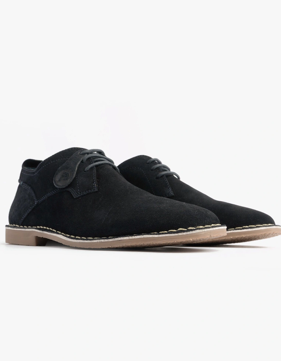 JONAS Mens Suede Desert Shoes Navy, 8 of 7