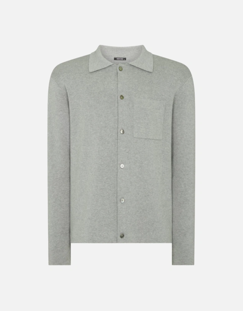 Button Through Polo Cardigan 03 Grey