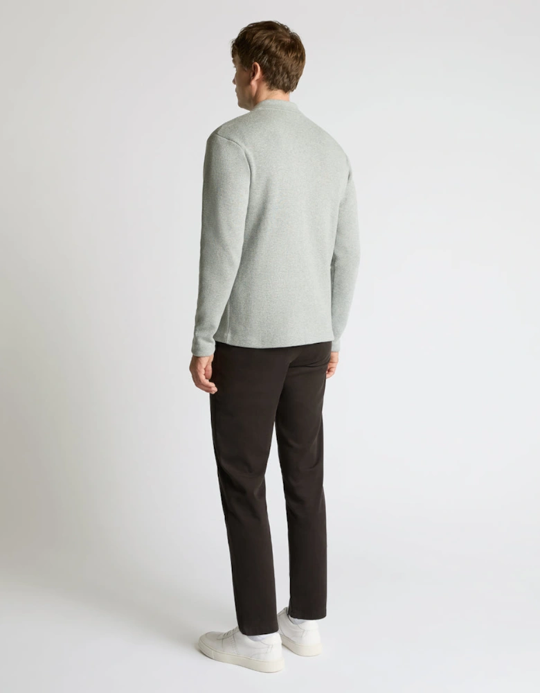 Button Through Polo Cardigan 03 Grey