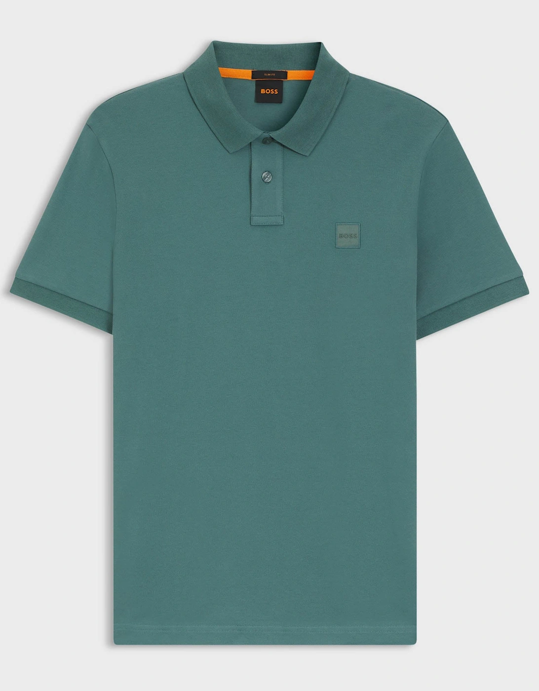 BOSS Orange Passenger Mens Stretch-Cotton Slim-Fit Polo Shirt with Logo Patch - Open Green 369, 2 of 1