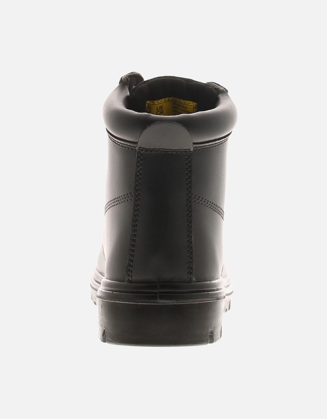 Mens Safety Boots Build Lace Up Coated Leather Black UK Size