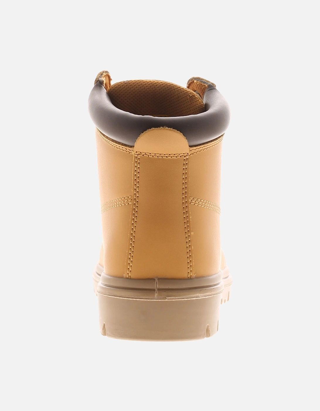 Mens Safety Boots Build Lace Up Coated Leather Beige UK Size