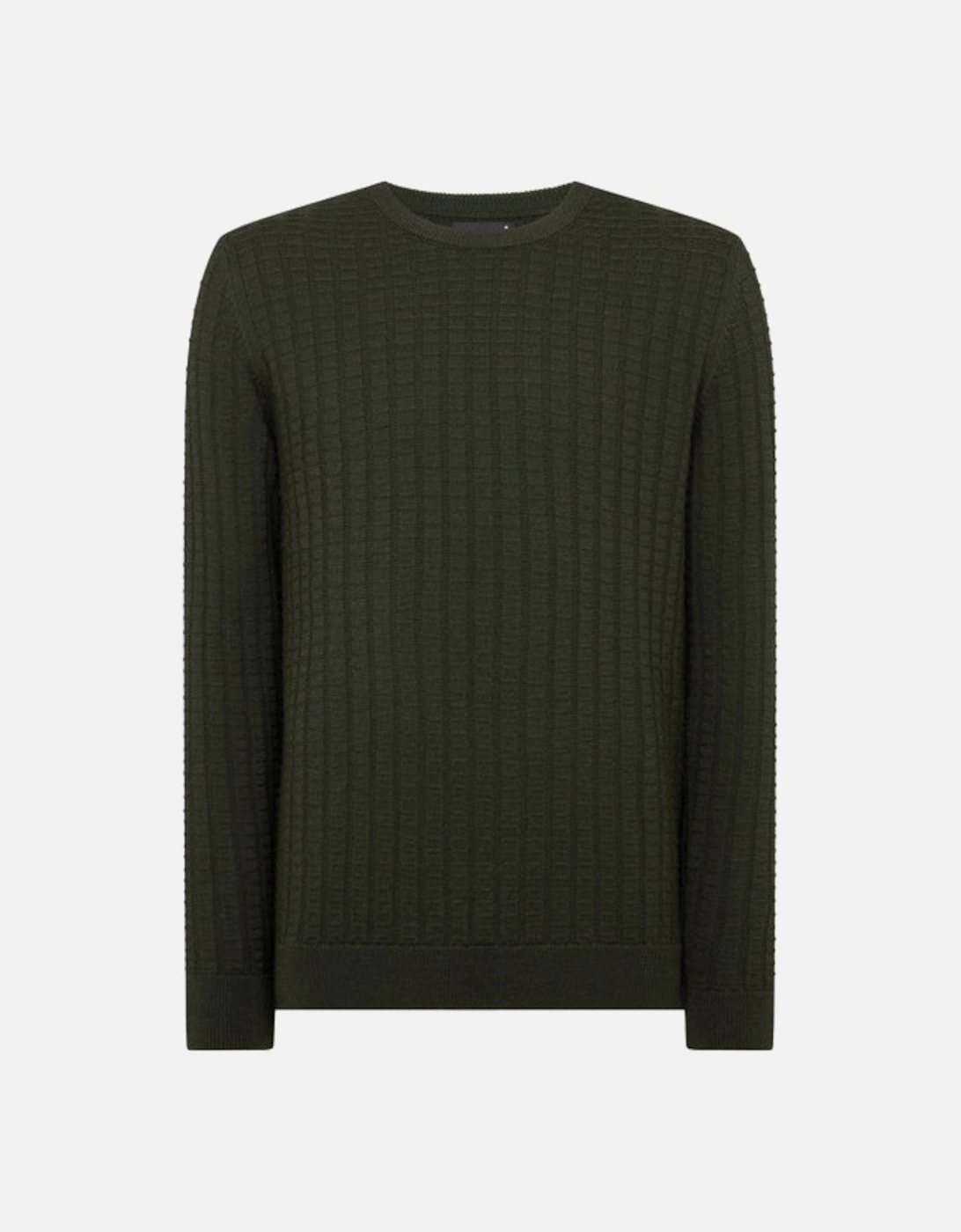 Crew Neck Waffle Knit 36 Green, 6 of 5