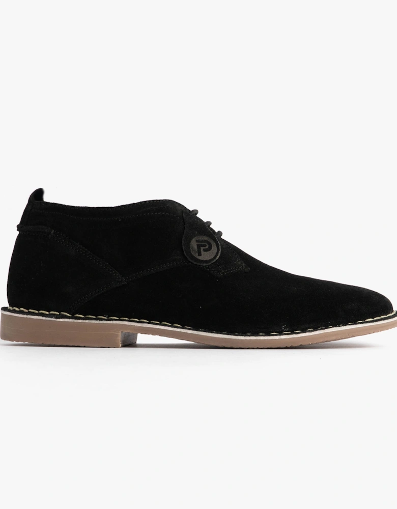 JONAS Mens Suede Desert Shoes Black