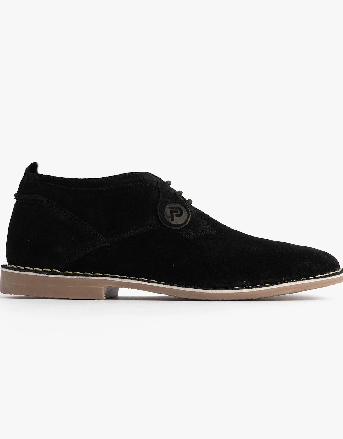 JONAS Mens Suede Desert Shoes Black, 19 of 18