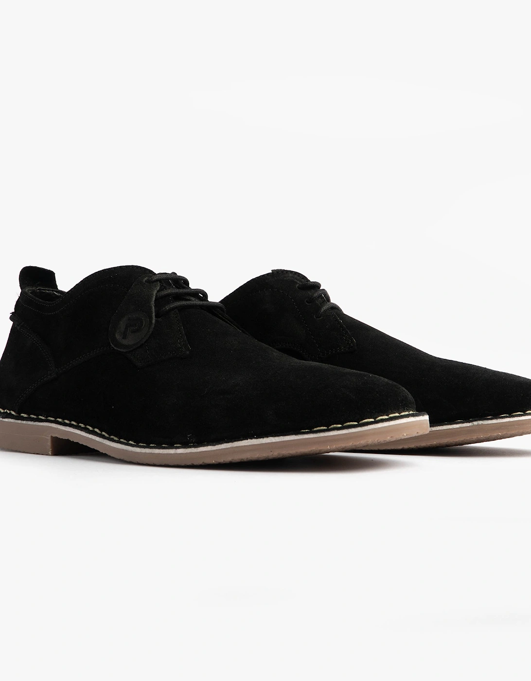 JONAS Mens Suede Desert Shoes Black