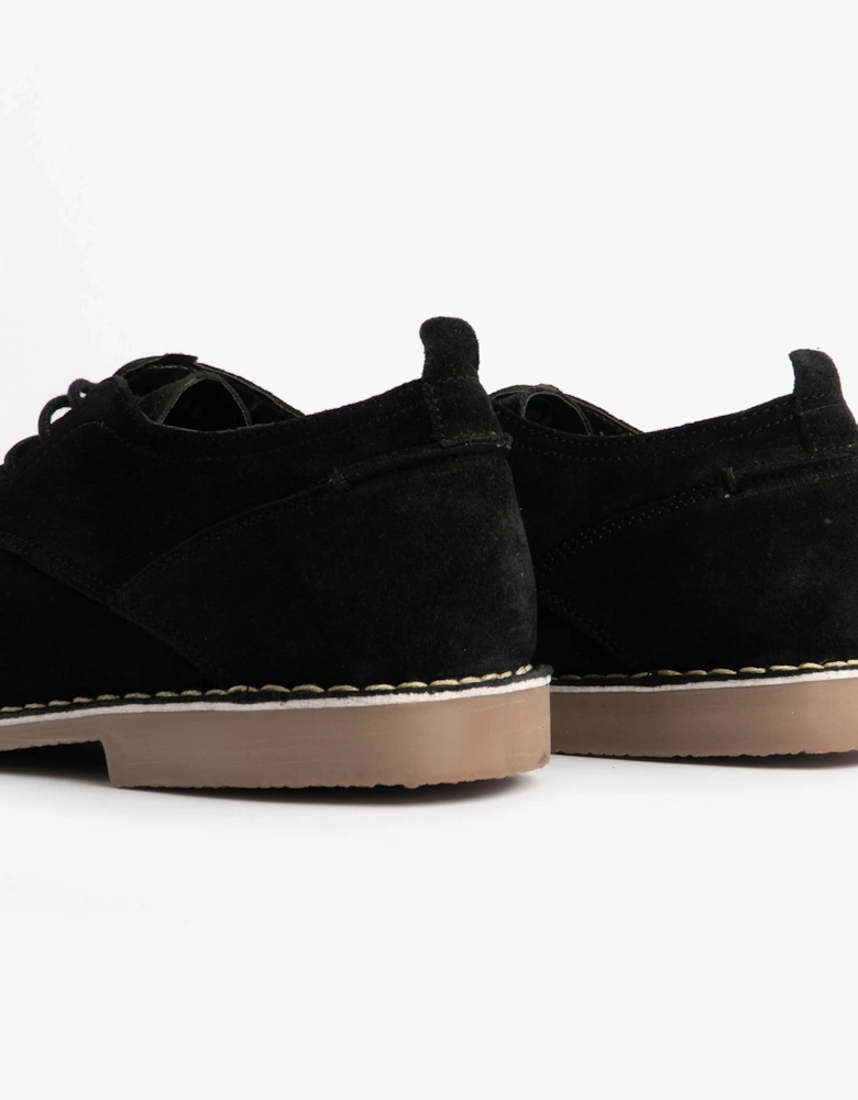 JONAS Mens Suede Desert Shoes Black