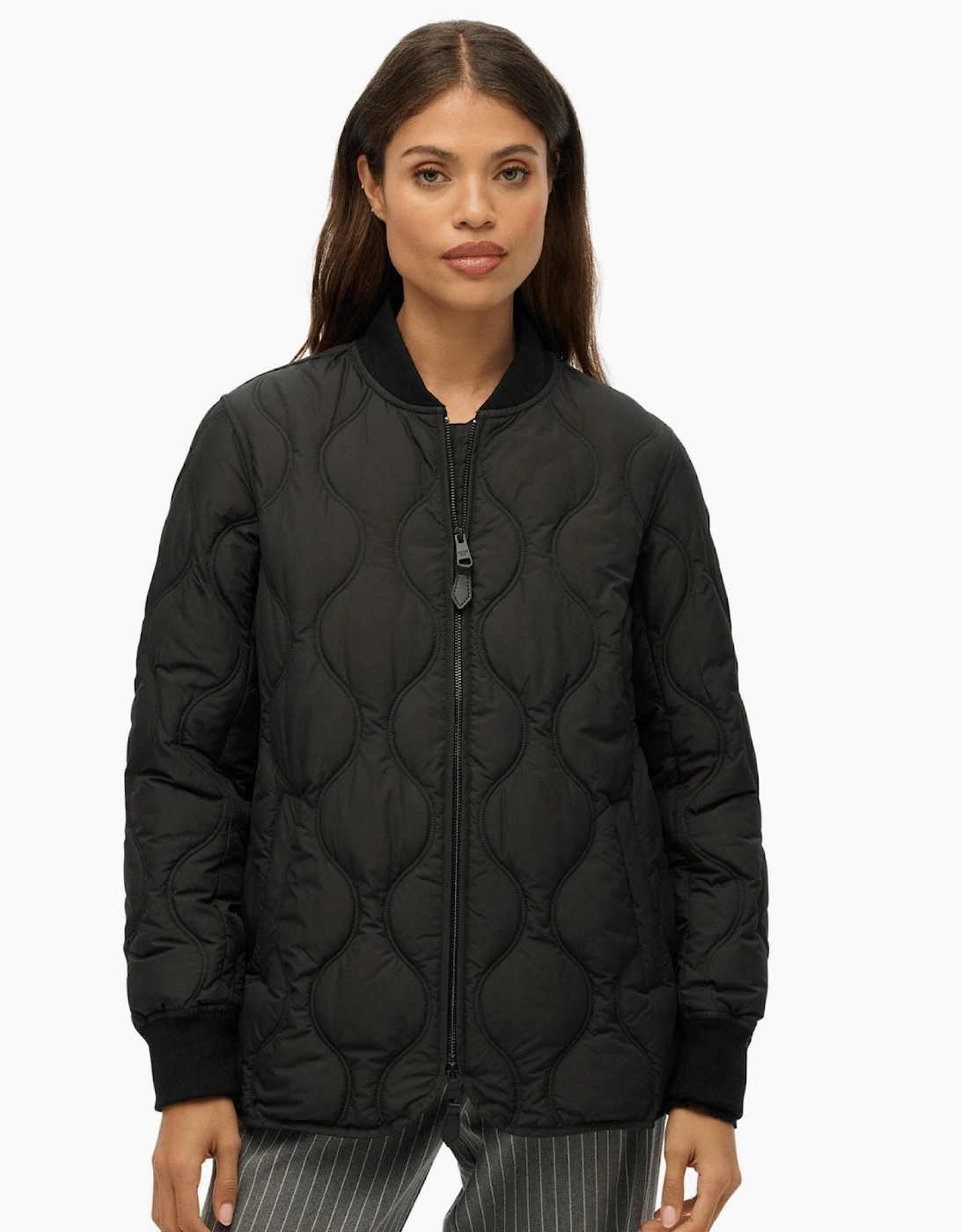 Women's Superdry Womens Short Liner Padded Jacket - Black - Size: 10