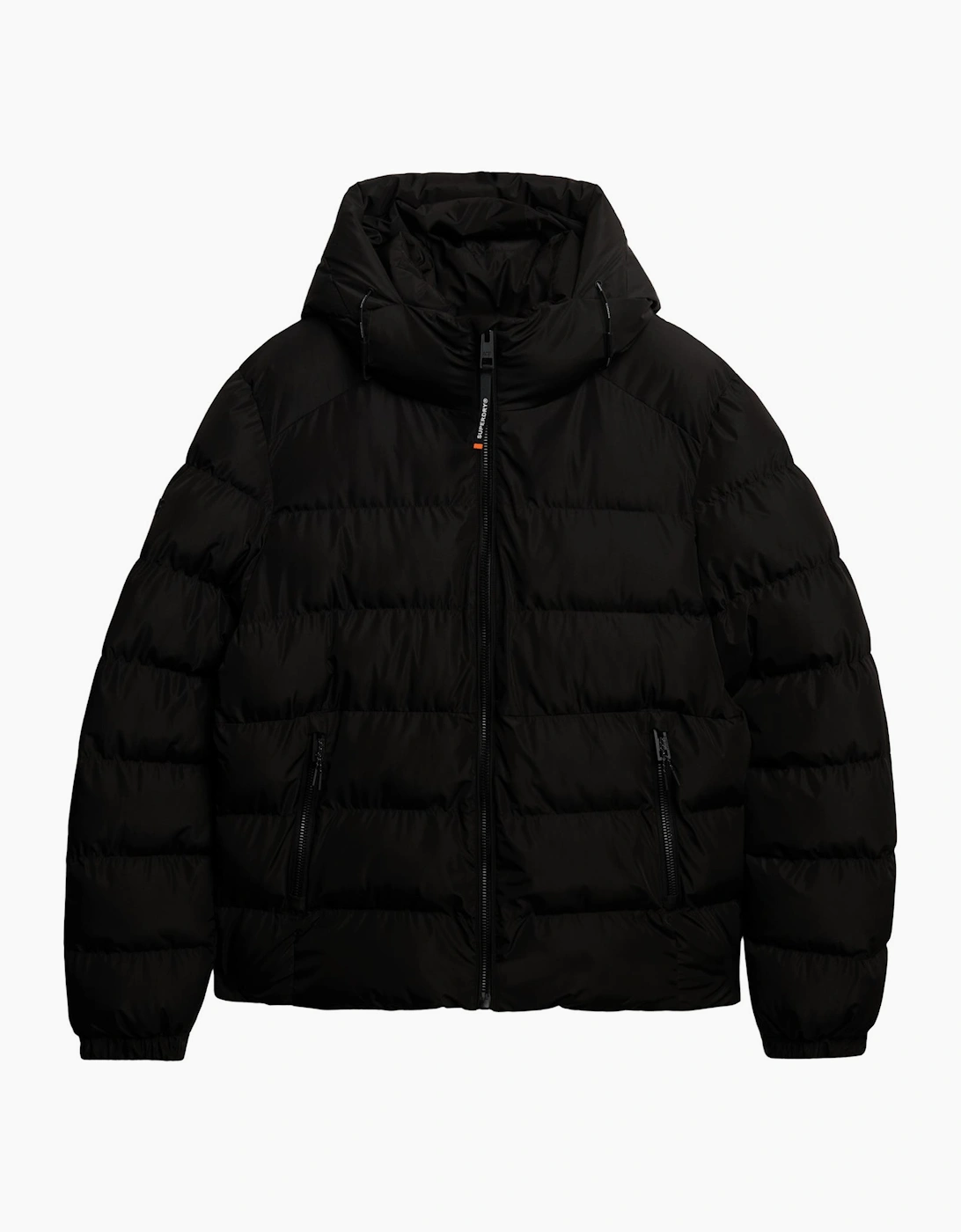 Superdry Men's Black Hooded Sports Padded Jacket - Size 44/Regular