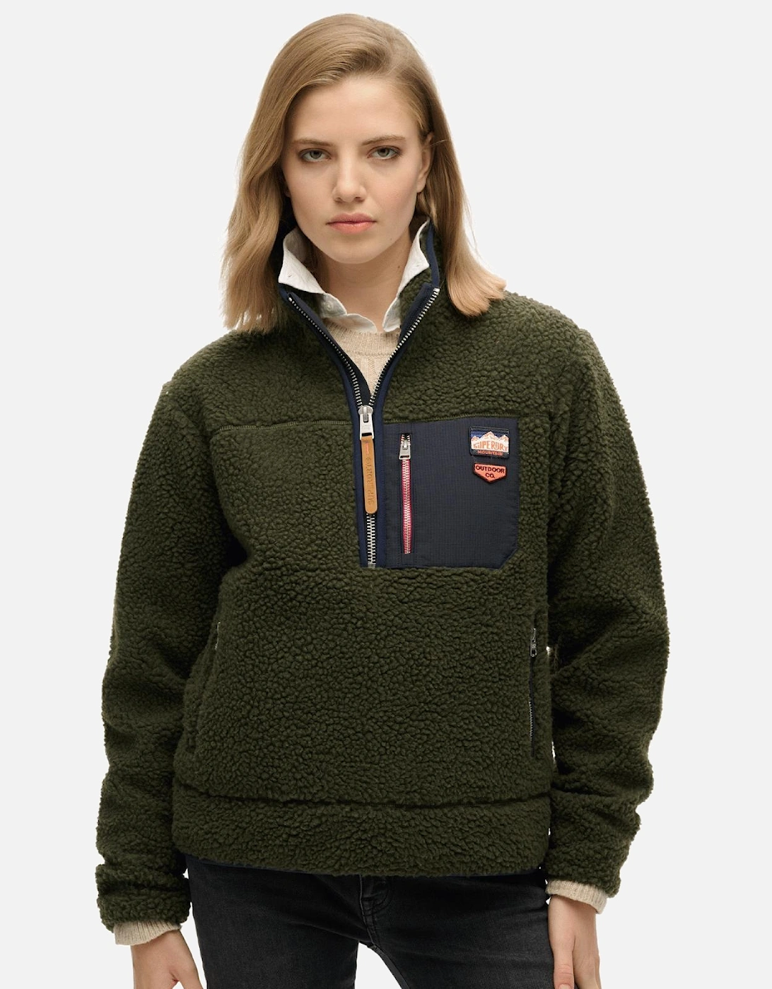 Womens Vintage Retro Half Zip Fleece, 2 of 1