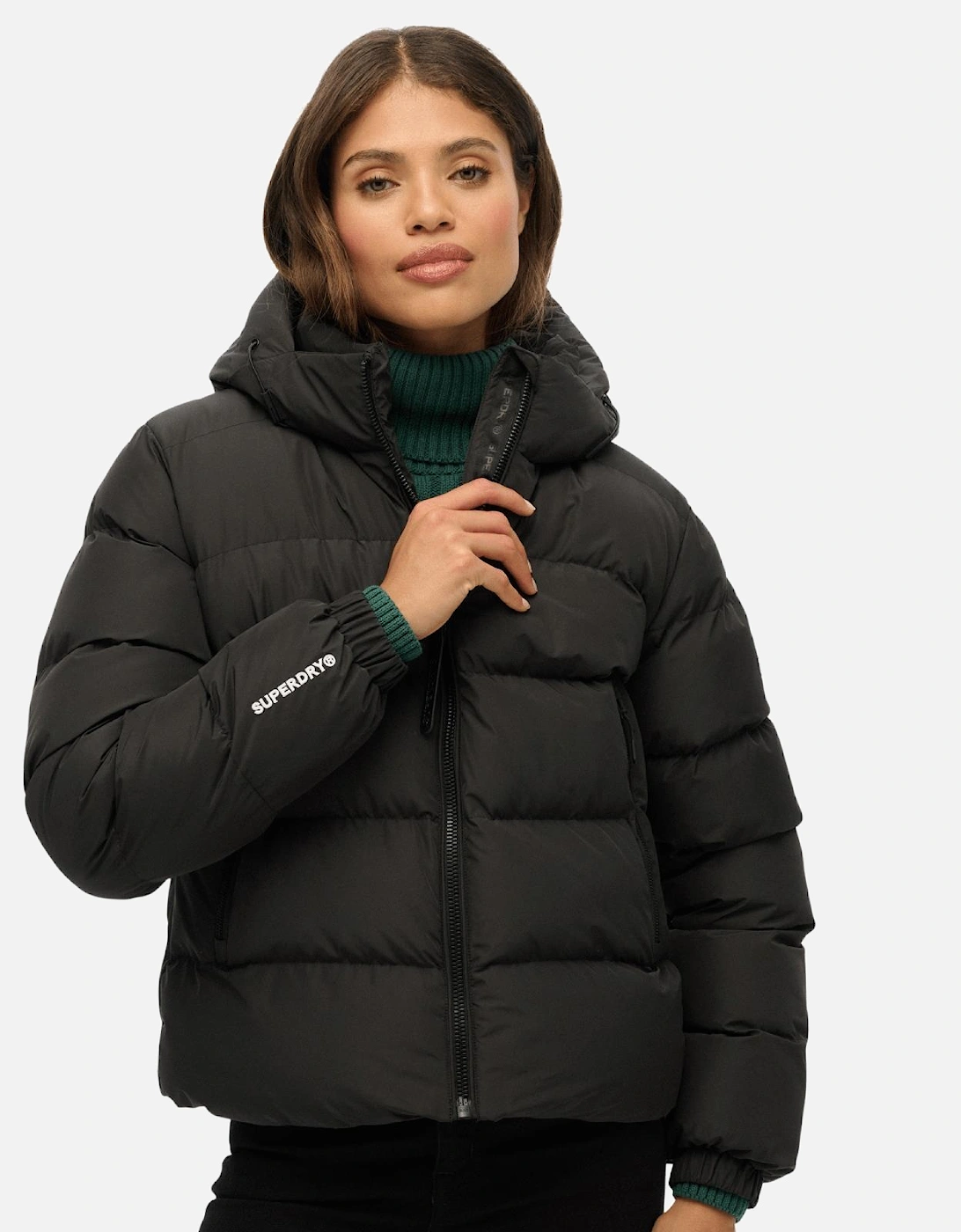 Womens Hooded Sports Padded Jacket, 2 of 1