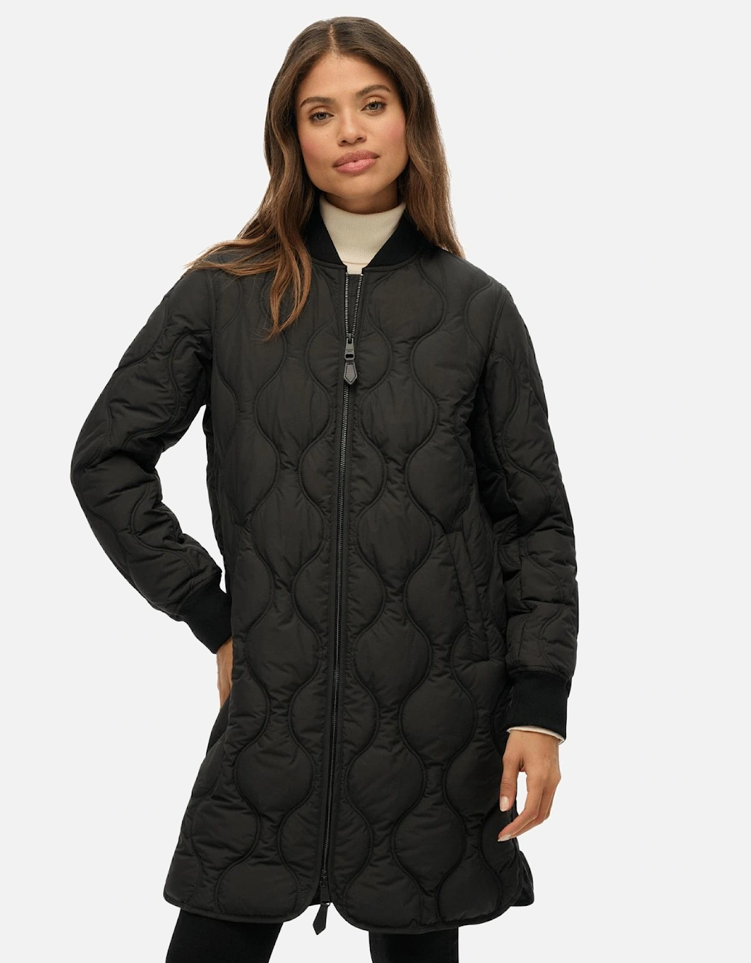 Womens Long Liner Padded Jacket, 2 of 1