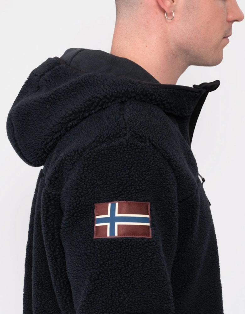 Yupik Mens Zip Through Hoodie - Black 041