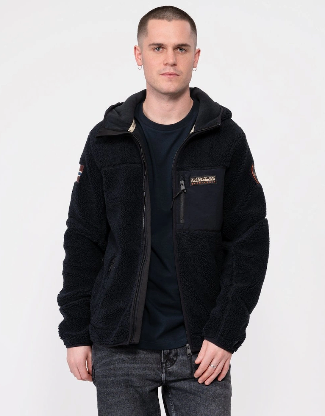 Yupik Mens Zip Through Hoodie - Black 041, 7 of 6