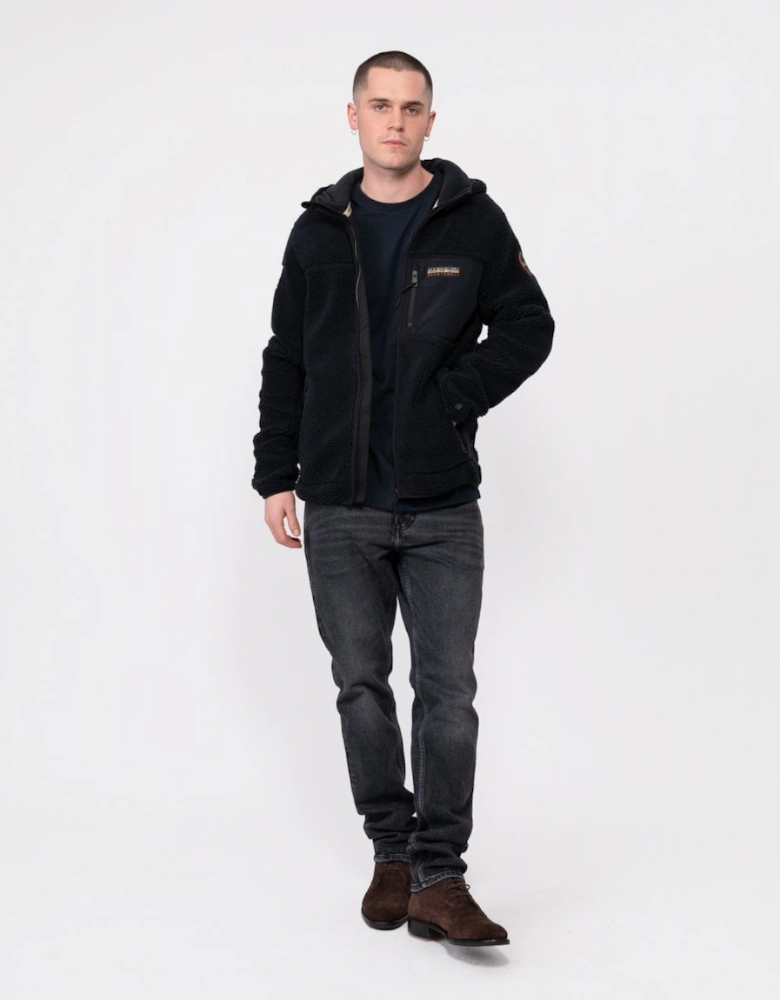 Yupik Mens Zip Through Hoodie - Black 041