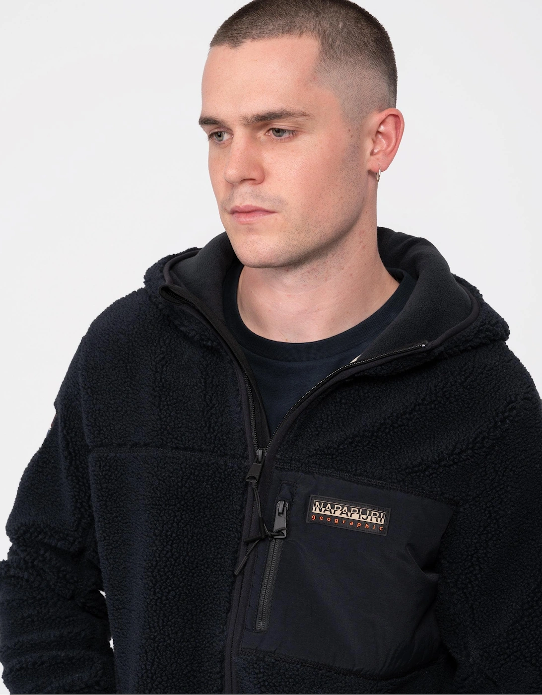 Yupik Mens Zip Through Hoodie - Black 041