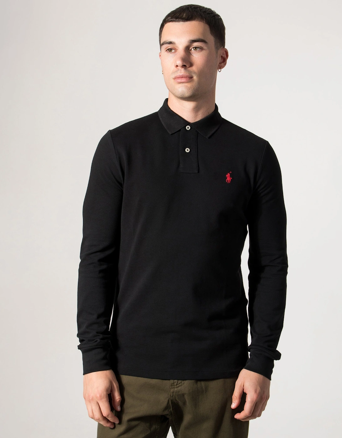 Custom Slim Fit Long Sleeve Polo Shirt