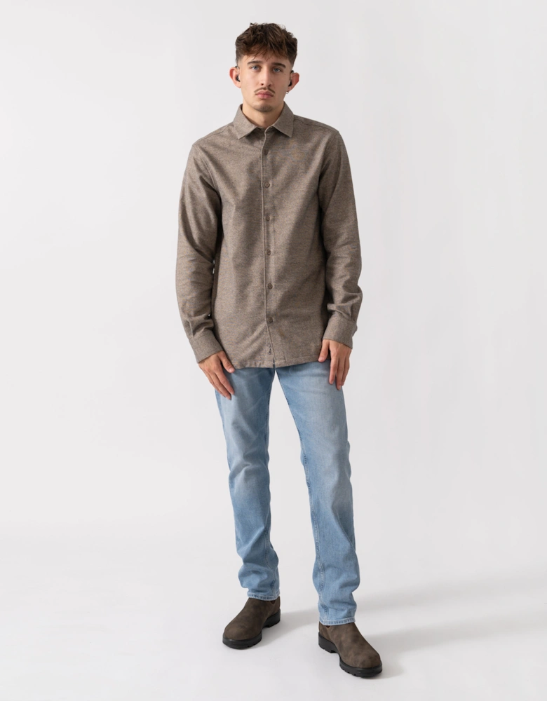 Barnham Mens Long Sleeve Linen Shirt - Mole