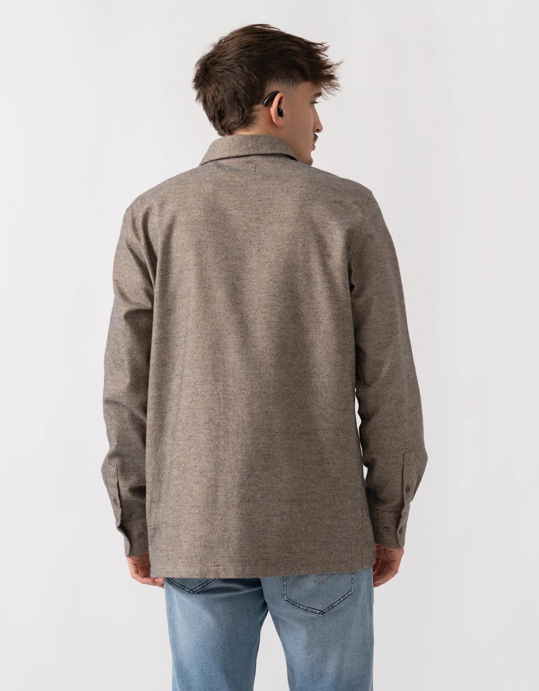 Barnham Mens Long Sleeve Linen Shirt - Mole