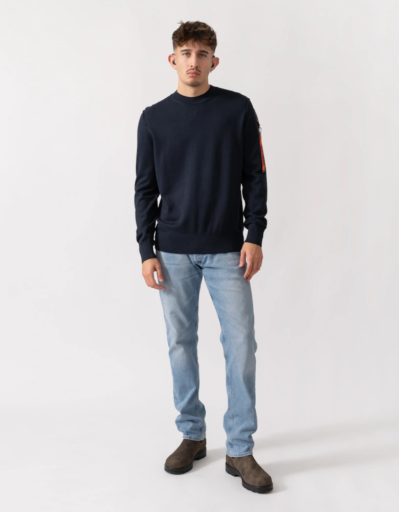 Basic Braw Mens Crew Neck Sweater - Blue Navy 316