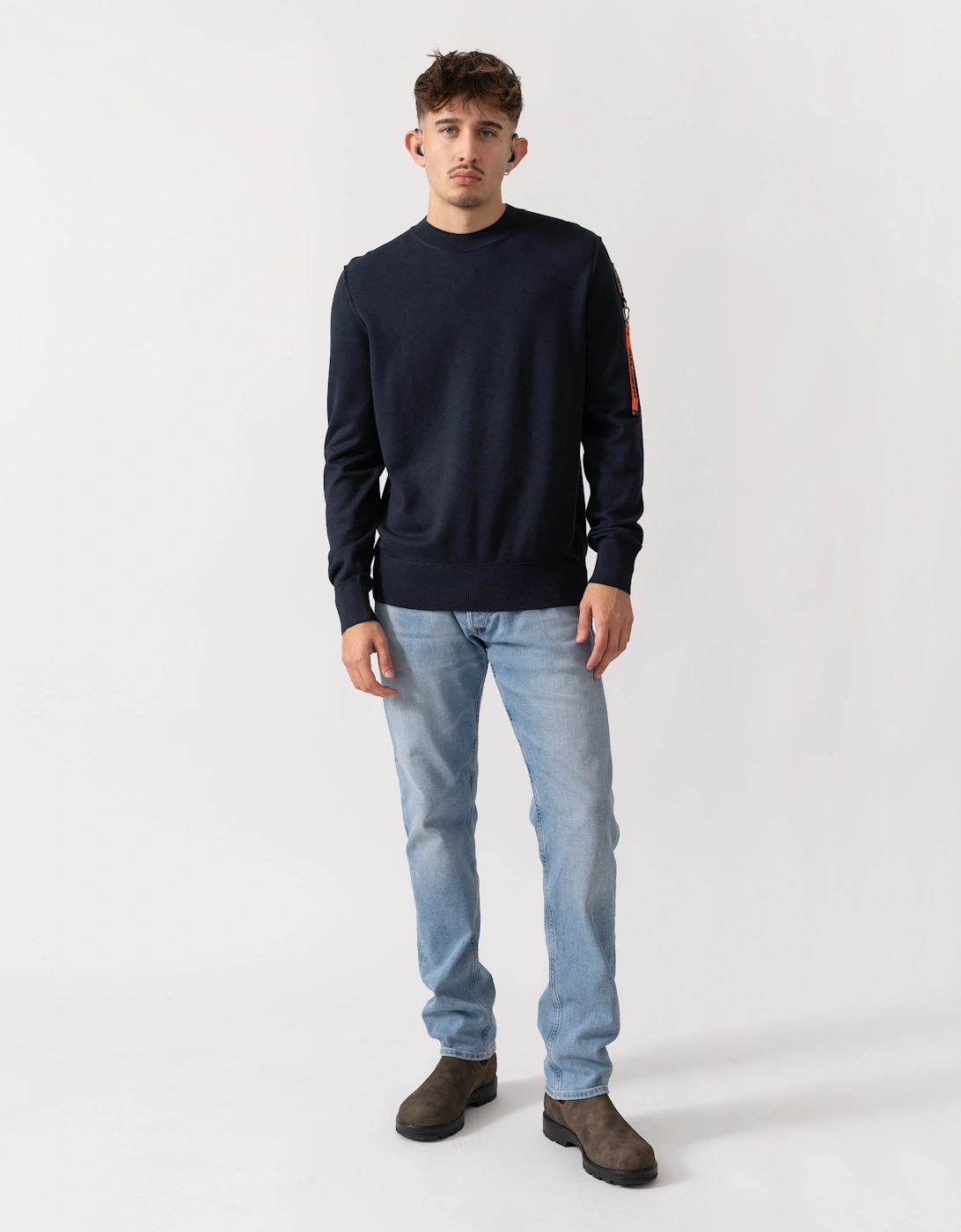 Basic Braw Mens Crew Neck Sweater - Blue Navy 316