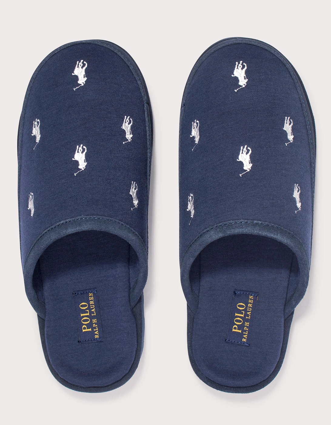 Reade Suede-Trim Polo Pony Scuff Slippers