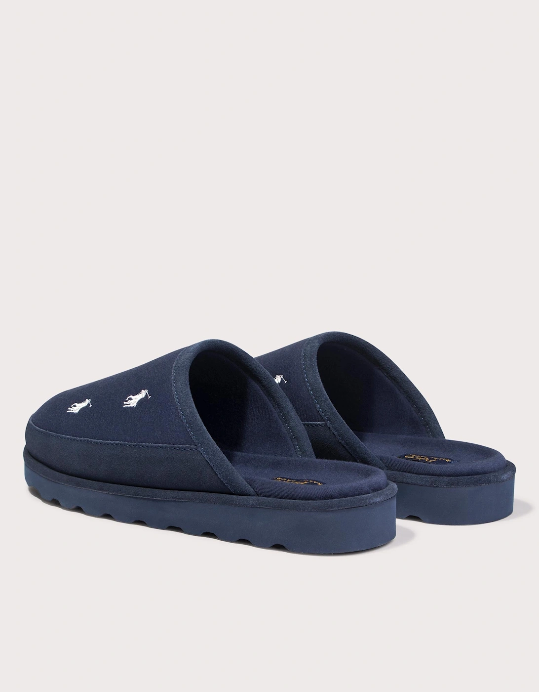 Reade Suede-Trim Polo Pony Scuff Slippers