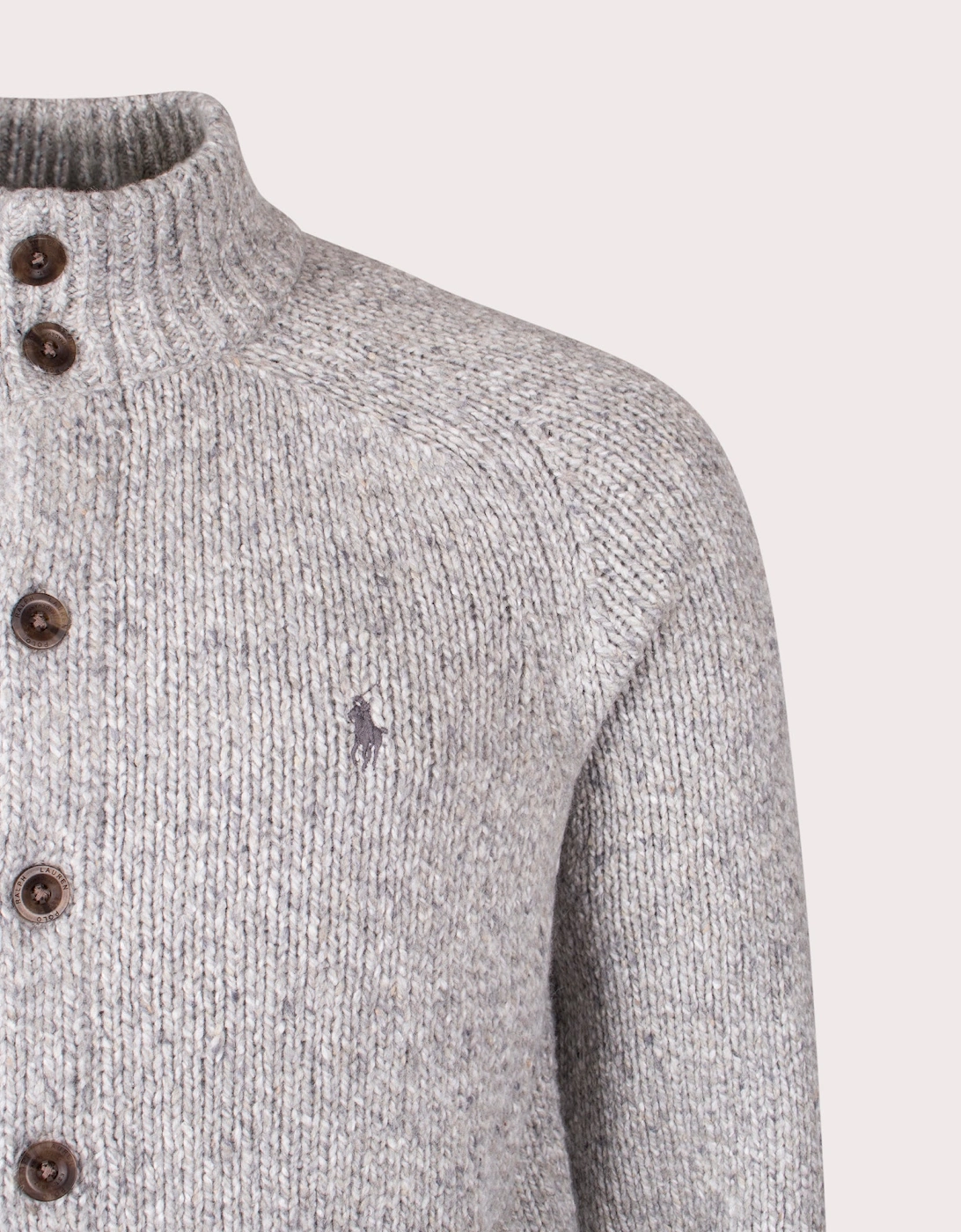 Wool-Blend Mockneck Cardigan
