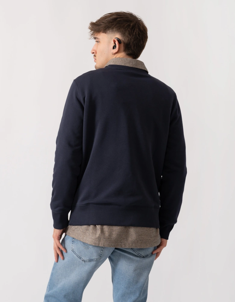 Mens G Badge Crew Neck Sweatshirt - 433 Evening Blue