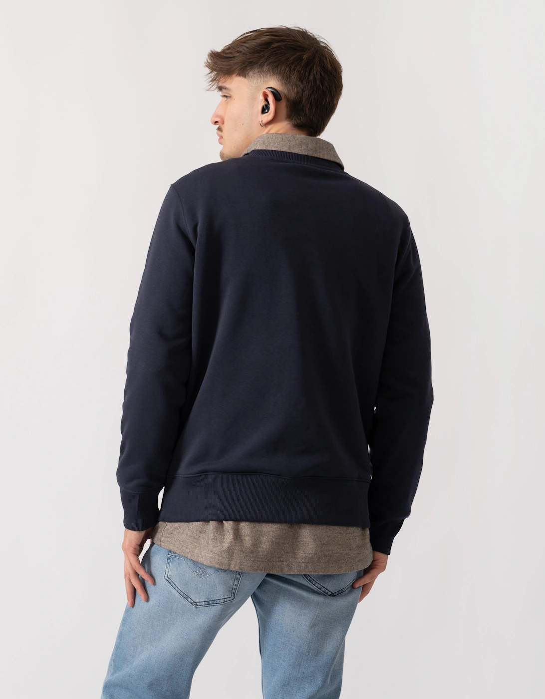 Mens G Badge Crew Neck Sweatshirt - 433 Evening Blue