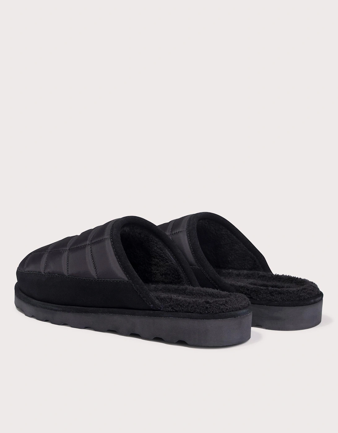 Reade Suede-Trim Quilted Scuff II Slippers