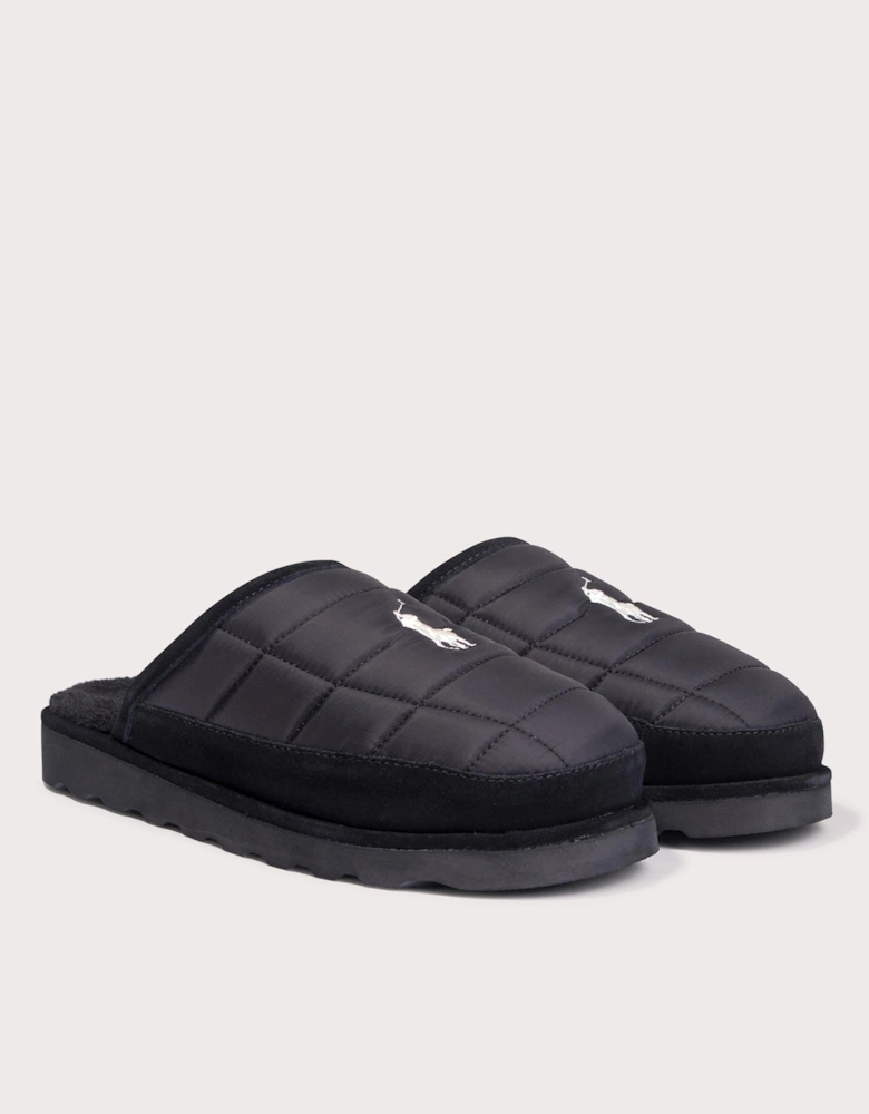 Reade Suede-Trim Quilted Scuff II Slippers
