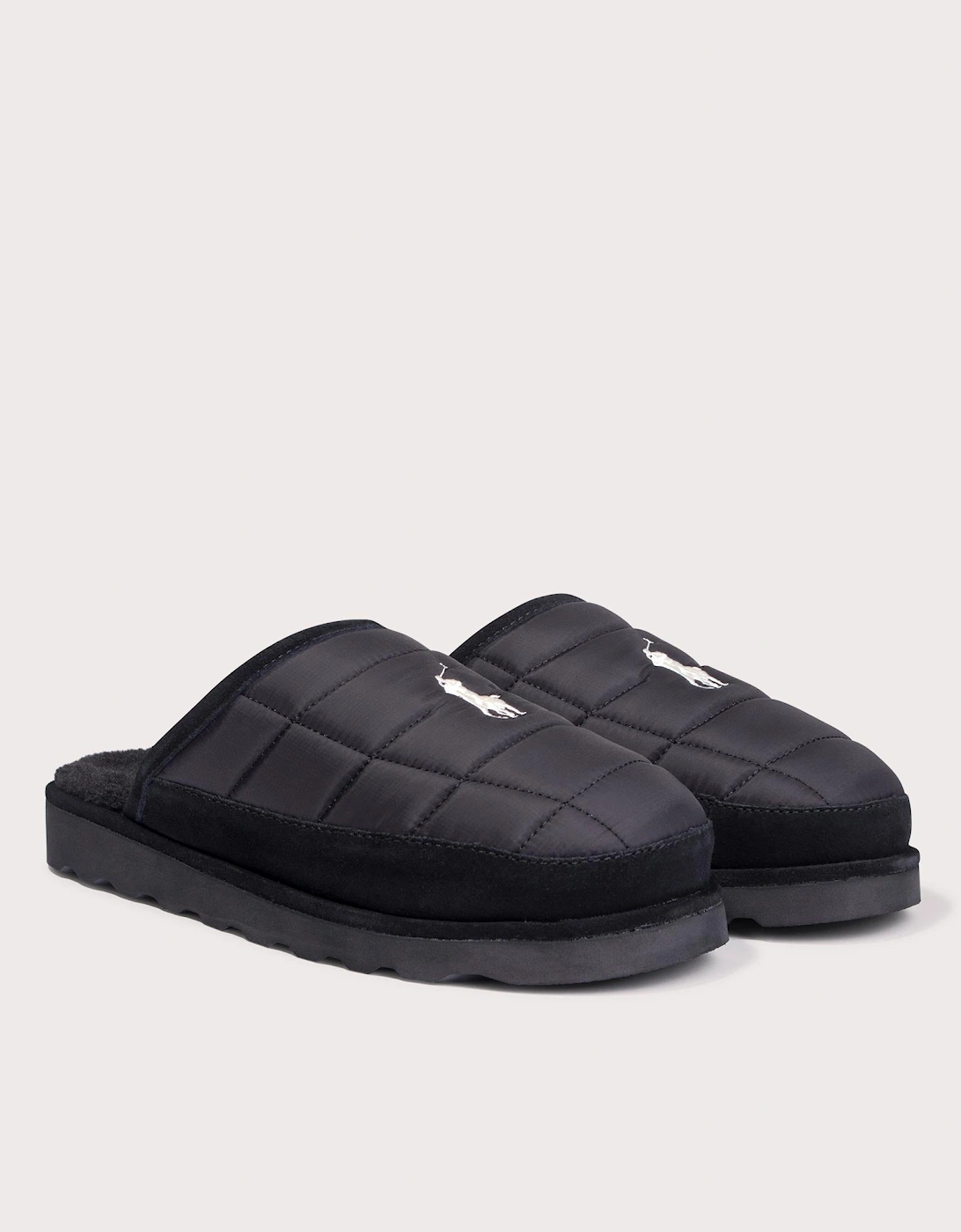 Reade Suede-Trim Quilted Scuff II Slippers