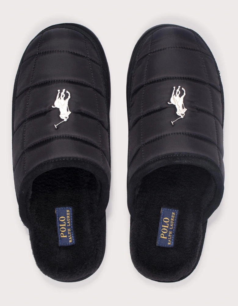 Reade Suede-Trim Quilted Scuff II Slippers