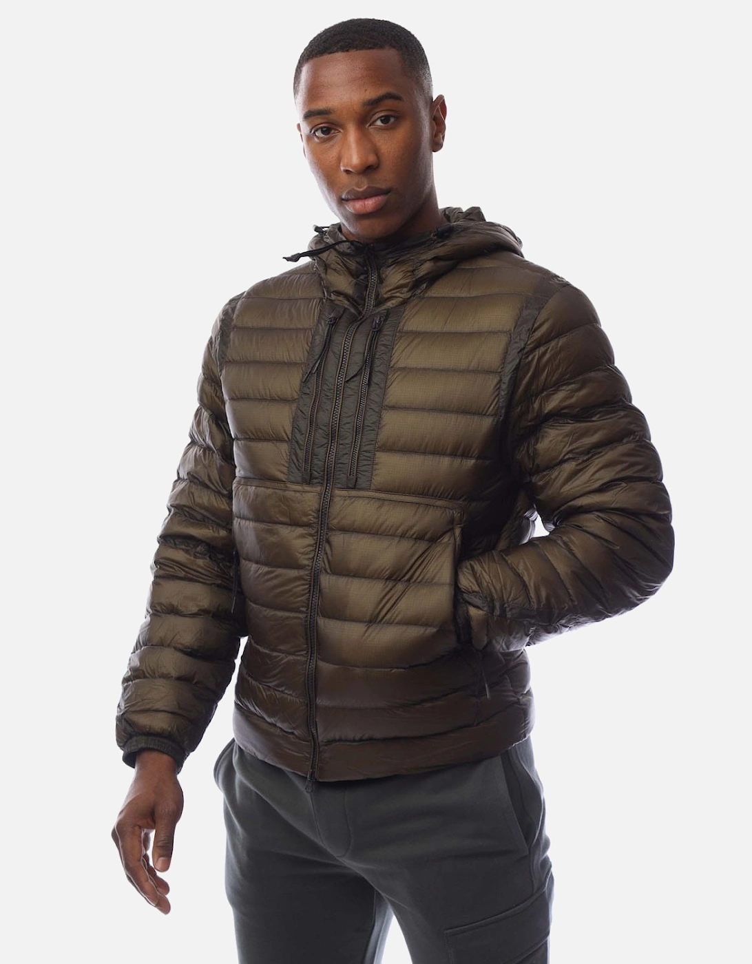 CP Company Men's D.D. Shell Goggle Down Jacket - Green - Size: 44/Regular