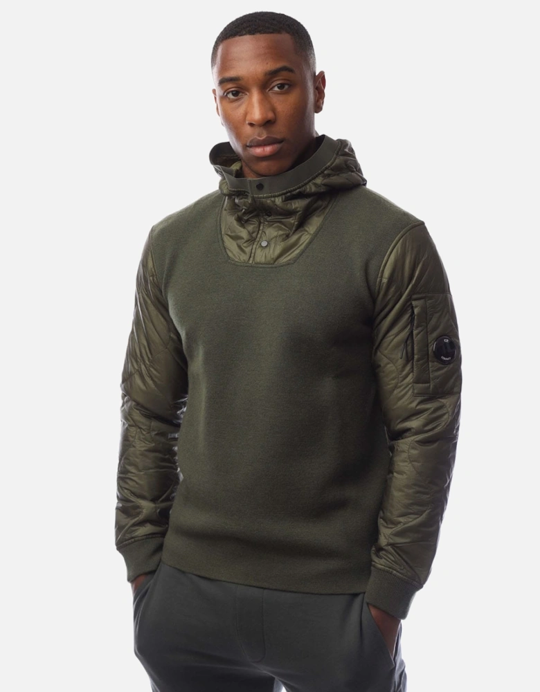 Extrafine Merino Wool Mixed Half Button Hoodie
