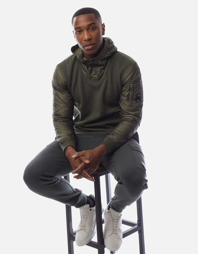 Extrafine Merino Wool Mixed Half Button Hoodie