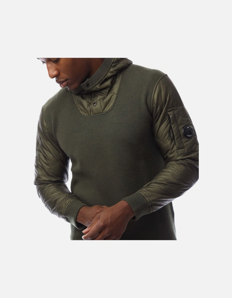 Extrafine Merino Wool Mixed Half Button Hoodie
