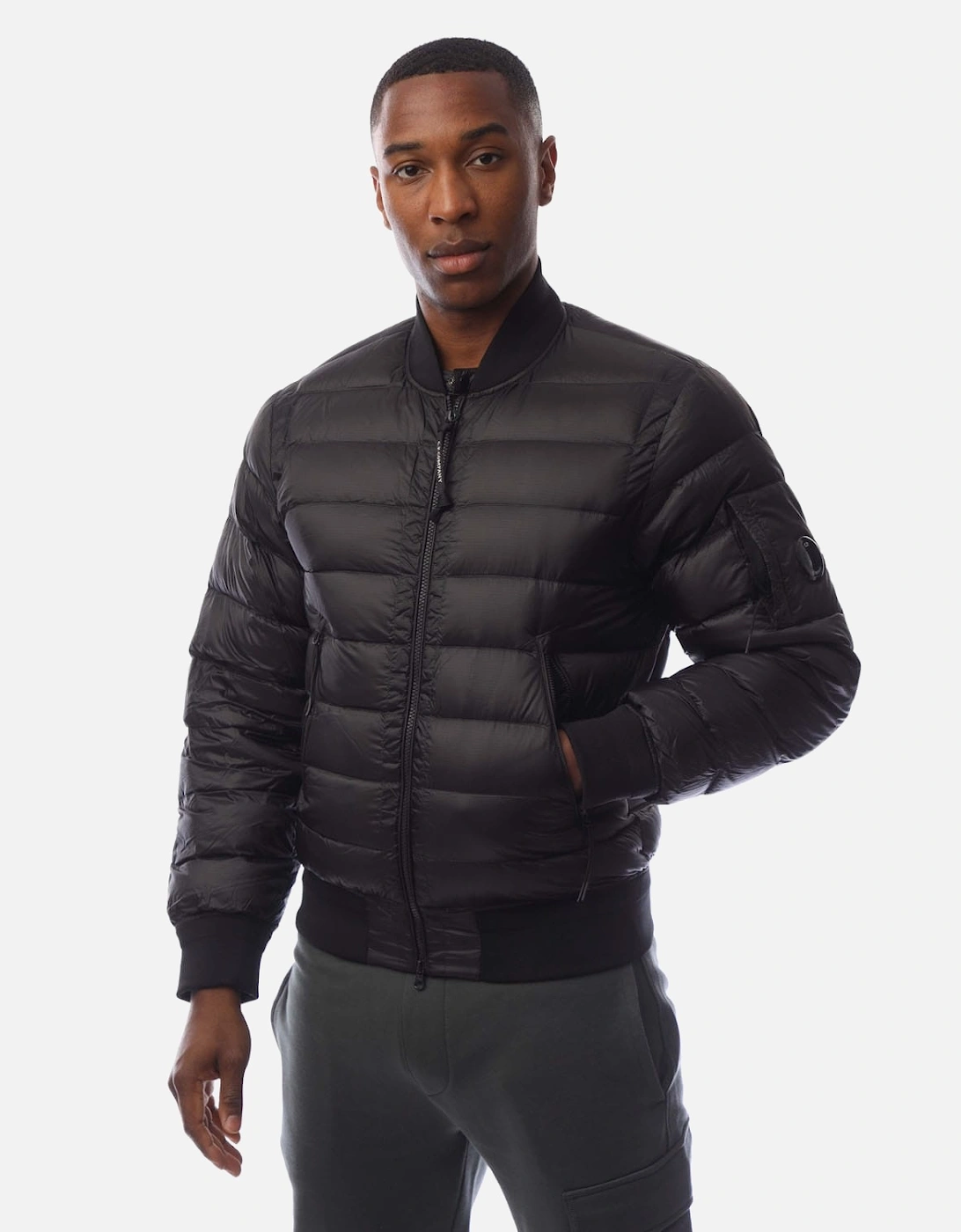 CP Company Men's D.D. Shell Bomber Down Jacket - Black - Size: 40/Regular