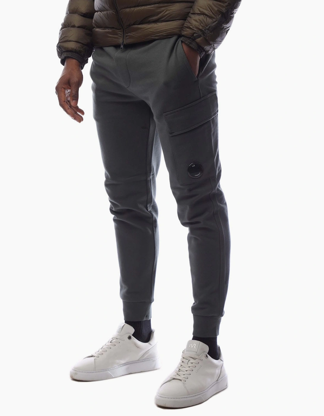 Cp Company Men's Grey Diagonal Raised Fleece Lens Sweatpants - : 44/32 2XL