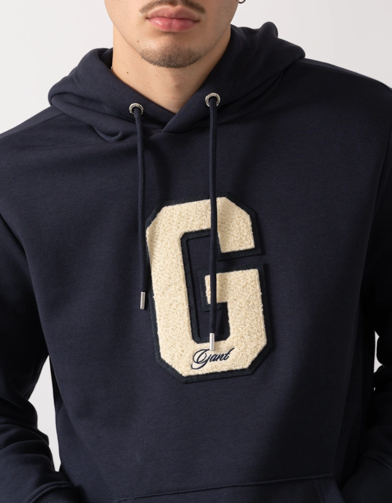 Mens G Badge Hoodie - 433 Evening Blue