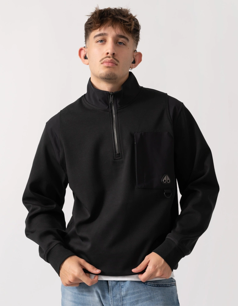 Dalon Mens 1/4 Zip Sweatshirt - Black 292