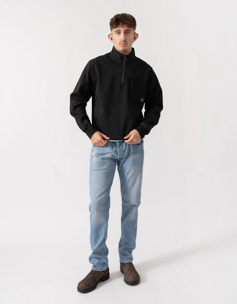 Dalon Mens 1/4 Zip Sweatshirt - Black 292
